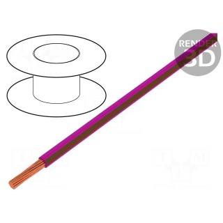 Wire | LgY | stranded | Cu | 0.5mm2 | pink-brown | PVC | 300/500V | 100m