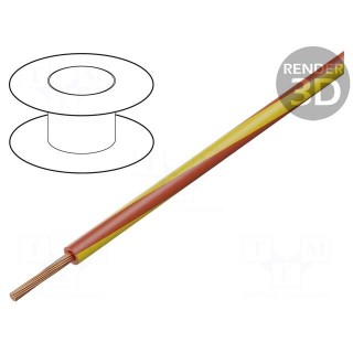 Wire | LgY | stranded | Cu | 0.5mm2 | red-yellow | PVC | 300/500V | 100m