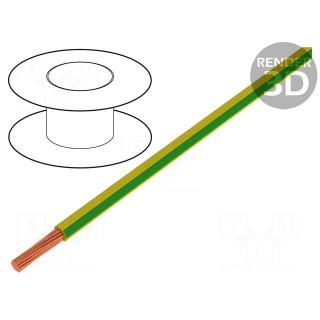 Wire | LgY | stranded | Cu | 1mm2 | yellow-green | PVC | 300/500V | 10m