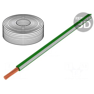 Wire | LiY | stranded | Cu | 0.25mm2 | green-white | PVC | 900V | 250m