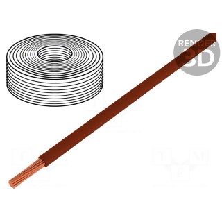 Wire | stranded | Cu | 0.25mm2 | PVC | brown | 100V | 50m | Class: 5