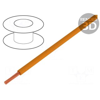 Wire | stranded | Cu | 0.14mm2 | PVC | orange | 60V | 100m | 1x0.14mm2