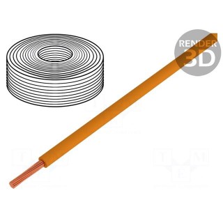 Wire | stranded | Cu | 0.25mm2 | PVC | orange | 100V | 50m | Class: 5