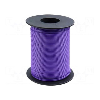 Wire | stranded | Cu | 0.25mm2 | PVC | violet | 100V | 25m | Class: 5