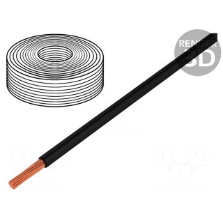 Wire | stranded | Cu | 1x4mm2 | silicone | black | 250V | -60÷180°C | 25m