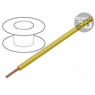 Wire | FLRY-A | 1x0.75mm2 | stranded | Cu | PVC | yellow | 60V | 100m