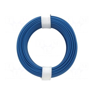 Wire | stranded | Cu | 0.5mm2 | PVC | blue | 60V | 10m | Class: 5 | 1x0.5mm2