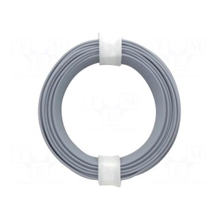 Wire | stranded | Cu | 0.5mm2 | PVC | grey | 60V | 10m | Class: 5 | 1x0.5mm2
