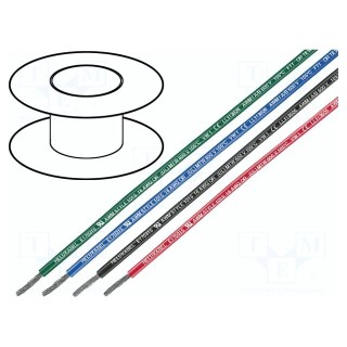 Wire | stranded | Cu | 22AWG | PVC | green | 600V | CPR: no classification