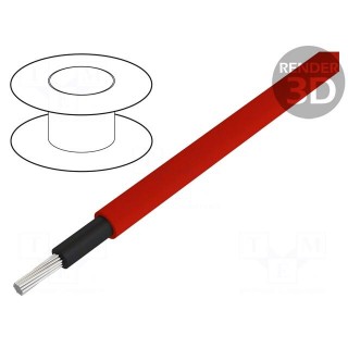 Wire | stranded | Cu | 18AWG | PVC | red | 40kV | 152m | Application: outdoor