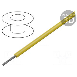 Wire | stranded | Cu | 16AWG | TFE | yellow | 300V | 30m | 100ft | Shielding