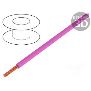 Wire | stranded | OFC | 0.35mm2 | PVC | pink | 49V | 200m | 1x0.35mm2