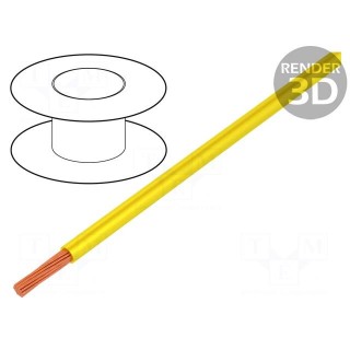 Wire | TLY | stranded | Cu | 0.12mm2 | yellow | PVC | 150V | 200m | Class: 5