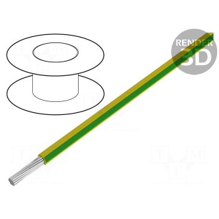 Wire | TLY | stranded | Cu | 0.35mm2 | green-yellow | PVC | 150V | 500m