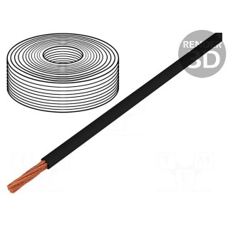 Wire | LifY | 1x0.5mm2 | stranded | Cu | PVC | black | 300V,500V | -15÷80°C