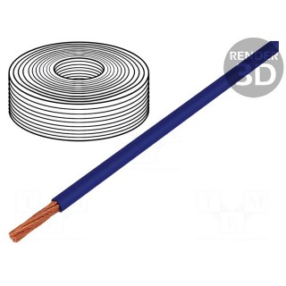 Wire | LifY | stranded | Cu | 1x0,14mm2 | PVC | blue | 300V | -15÷80°C