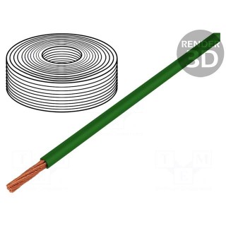 Wire | LifY | 1x1.5mm2 | stranded | Cu | PVC | green | 450V,750V | -15÷80°C