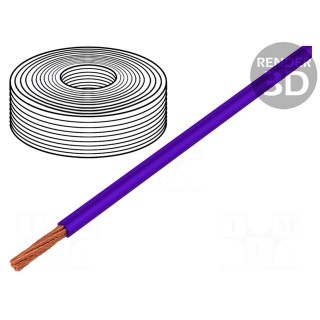 Wire | LifY | 1x0.25mm2 | stranded | Cu | PVC | violet | 300V | -15÷80°C