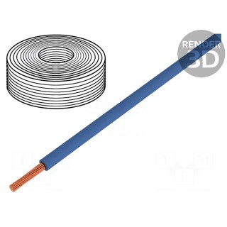 Wire | stranded | Cu | 0.25mm2 | PVC | blue | 100V | 50m | Class: 5 | 1x0.25mm2