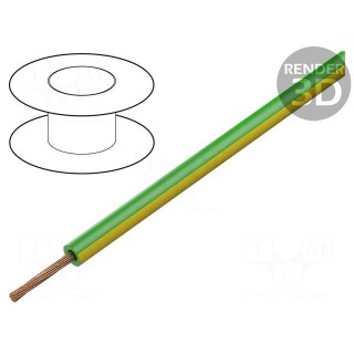 Wire | Silivolt®-1V | 1x1mm2 | stranded | Cu | silicone | yellow-green