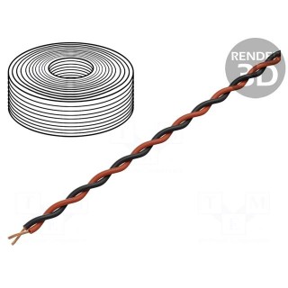 Wire | 2x0.04mm2 | stranded | Cu | PVC | black,red | 60V | -10÷85°C | 10m