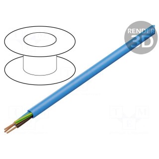 Wire | Clean Cable | 4G2.5mm2 | round | stranded | Cu | blue | 600V,1kV