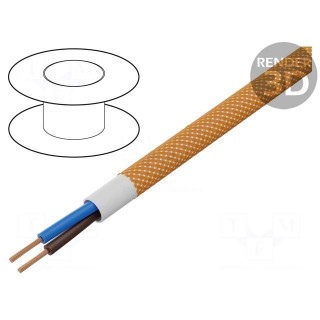 Wire | YTLY | 2x0.5mm2 | round | stranded | Cu | textile | bright orange