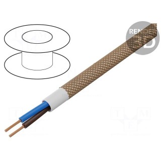 Wire | H03VV-F,OMY | 2x0.75mm2 | round | stranded | Cu | PVC | textile
