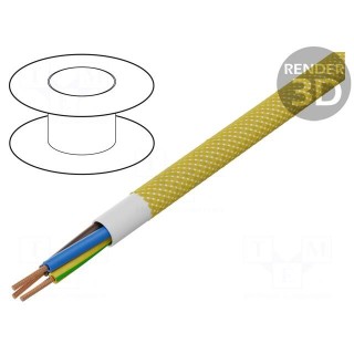 Wire | H03VV-F,OMY | 3G0.75mm2 | round | stranded | Cu | PVC | textile