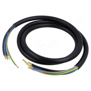 Wire | H05VV-F,OWY | 5G2.5mm2 | round | stranded | Cu | PVC | black | 2m