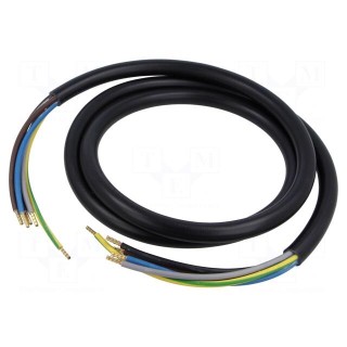 Wire | H05VV-F,OWY | 5G2.5mm2 | round | stranded | Cu | PVC | black | 3m