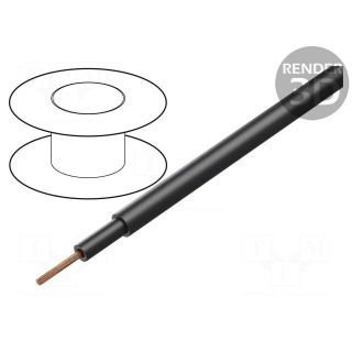Wire | H07RN-F | 1x1.5mm2 | round | stranded | Cu | rubber | black | Class: 5