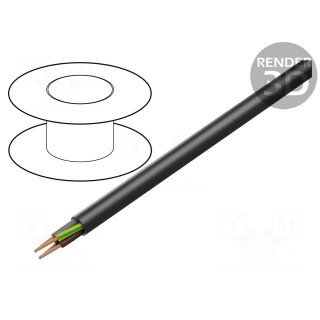 Wire | H07RN-F | 4G1.5mm2 | round | stranded | Cu | rubber | black | Class: 5