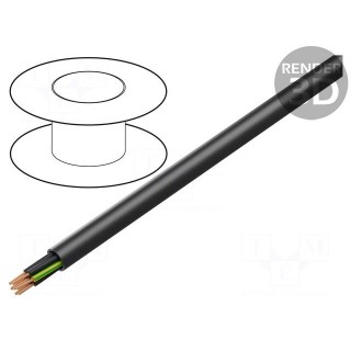 Wire | H07RN-F | 7G2.5mm2 | round | stranded | Cu | rubber | black | Class: 5