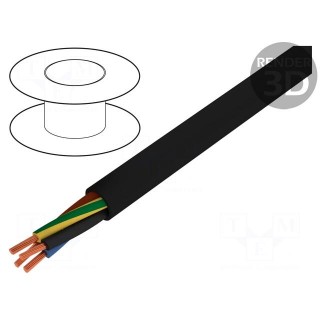 Wire | HELUPOWER® 1000 | 5G10mm2 | round | stranded | Cu | PVC | black