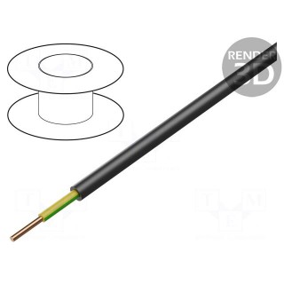 Wire | NYY | 1G16mm2 | round | solid | Cu | PVC | black | 600V,1kV