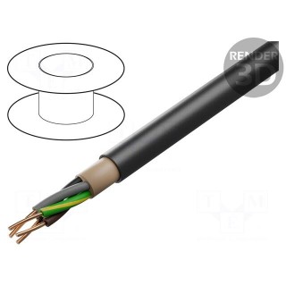 Wire | NYY | 4G6mm2 | round | solid | Cu | PVC | black | 600V,1kV