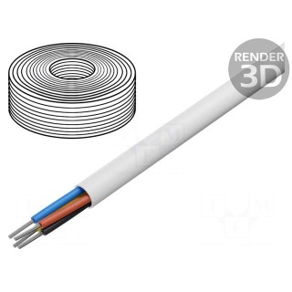 Wire | SCYY | 4x0.22mm2 | round | stranded | Cu,tinned | PVC | white | 150V