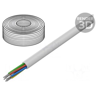 Wire | SCYY | 6x0.22mm2 | round | stranded | Cu,tinned | PVC | white | 150V