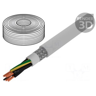 Wire | TOPFLEX-600-C-PVC | stranded | Cu | 4G4mm2 | PVC | grey | 0.6/1kV