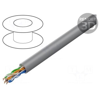 Wire | BiTLAN U/UTP | 6 | data transmission | solid | Cu | 4x2x23AWG | PVC