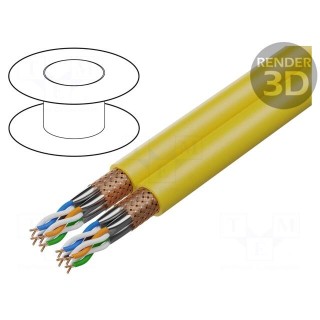 Wire | ETHERLINE® LAN 1200,S/FTP | 2x4x2x23AWG | 7a | solid | Cu | LSZH