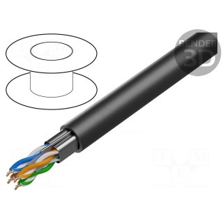 Wire | F/UTP | 4x2x23AWG | 6a | solid | Cu | LSZH | blue | 100m | Øcable: 7.2mm