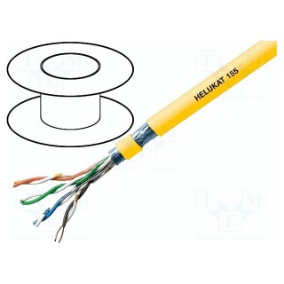 Wire | F/UTP,HELUKAT® 155 | 4x2x24AWG | 5e | solid | Cu | PVC | yellow
