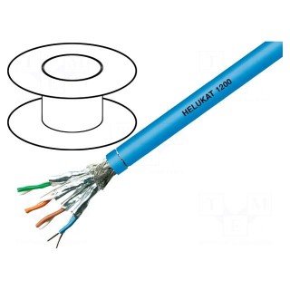 Wire | HELUKAT® 1200,S/FTP | 7 | solid | Cu | 4x2x22AWG | FRNC | blue | 100m