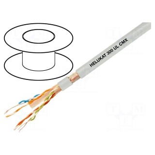 Wire | HELUKAT® 300,U/UTP | 6 | solid | Cu | 4x2x24AWG | PVC | grey | 305m