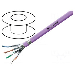 Wire | HELUKAT® 600,S/FTP | 7e | solid | Cu | 4x2x23AWG | FRNC | violet