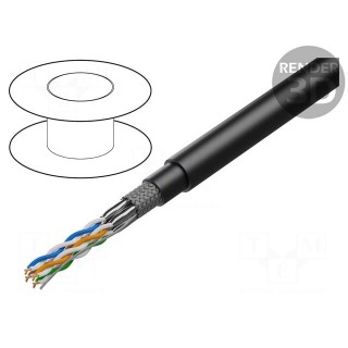 Wire | S/FTP | 4x2x0.22mm2 | 6a | data transmission,outdoor | stranded