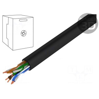 Wire | U/UTP | industrial Ethernet | 5e | solid | Cu | 4x2x24AWG | PE | 305m