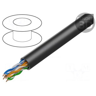 Wire | U/UTP | 4x2x23AWG | 6 | for direct burial,outdoor | solid | Cu | PE